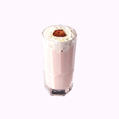 میلک شیک توت فرنگی و بادام زمینی