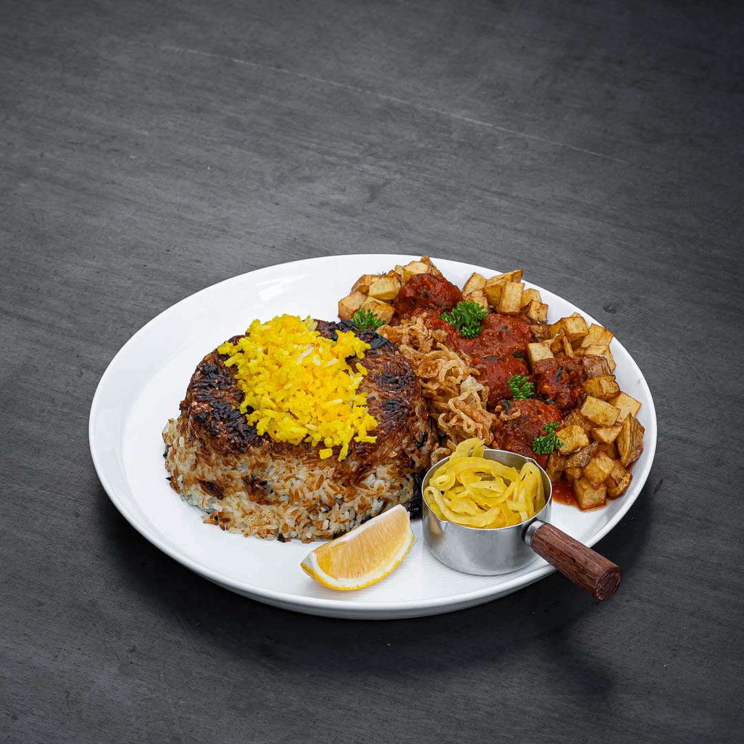 والک پلو با گوشت سرگنجشکی